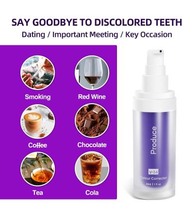 Purple Toothpaste for Teeth Whitening - Instant Brightening Color Corrector - 30ML Whitening Kit - Buy Online on GoSupps.com