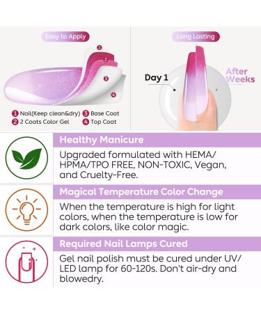 AIMEILI Chameleon Gel Nail Polish Set Thermal Polishes Shimmer Color Changing Gel Polish Kit Soak-Off UV/LED for Nail Art Salon DIY Home Easy to Apply 10ml - Gift Kit 66 KIT6-66 - Buy Online on GoSupps.com