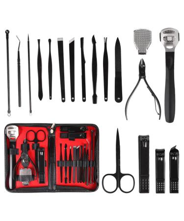 Professional Manicure Set and Nail Clippers Pedicure Kit 18 in 1 Stainless Steel Material Cuticle Trimmer  Professional Nail Clipper Set  Portable Travel Grooming Set