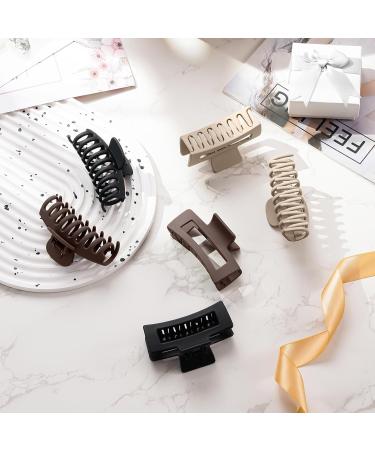 Lolalet 6-Piece Large Hair Clips - 8cm Slip-Resistant Jaw Clips for Thick Hair | Stylish Hair Accessories for Women & Girls - Pattern E - Buy Online on GoSupps.com