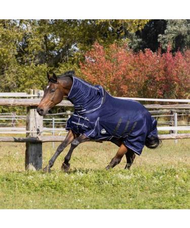 Marengos Flying Ceiling for Horses | Elastic Neck | Insect Protection | Close-Meshed Eczema Blanket | Night Blue 145 cm | Outdoor Horse Gear - Buy Online on GoSupps.com