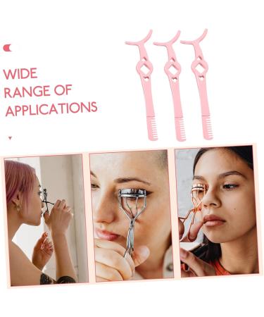 FRCOLOR 3pcs Eyelash Curler Set - Stainless Steel Eyelash Tweezer & Comb - Pink Beauty Tools for Women - Buy Online on GoSupps.com