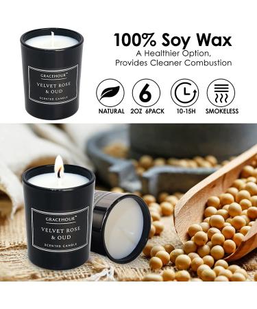 Valentine's Day Luxury Scented Candles Set - Aromatherapy Soy Wax for Relaxation and Stress Relief - 6 Pack Candle Gifts for Women - Perfect for Mom, Friend, Wife - Black Jar - Buy Online on GoSupps.com