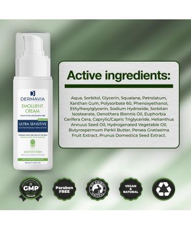Emollient Cream for Dry Sensitive Skin | Moisturizer with Shea Butter & Squalane | Eczema Relief - 100 ml - Buy Online on GoSupps.com