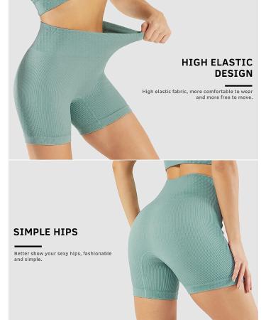 NOVA ACTIVE Women's High Waist Tummy Control Workout Shorts - Black/Beige/Blue - Large | Gym, Yoga & Running Shorts - Buy Online on GoSupps.com