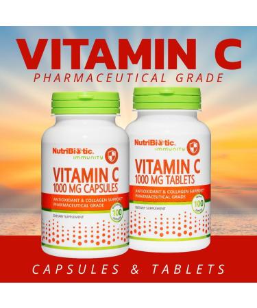 NutriBiotic - Vitamin C 1000 Mg Tablets 100 Count | Essential Immune Antioxidant & Collagen Support Supplement | Pharmaceutical Grade L-Ascorbic Acid | Vegan Non-GMO & Gluten Free - Buy Online on GoSupps.com