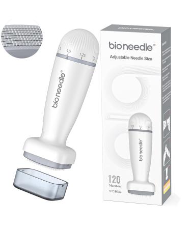 Derma Stamp - Adjustable 0 2mm 120 Pins Derma Stamp - Microneedling Derma Roller for Hair Beard growth loss Shrink Pores Brighten Skin Tone