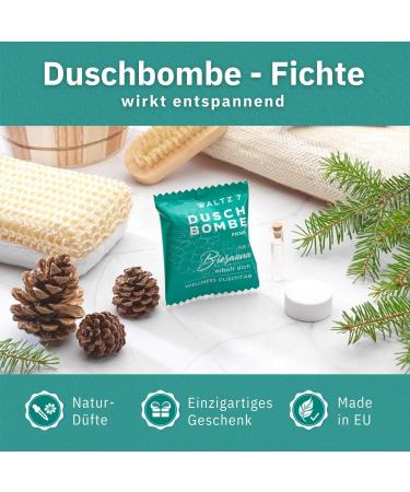 Waltz 7 Spruce Shower Bombs Set | Natural Essential Oils | Vegan Aromatherapy & Relaxation Gifts | Wellness in the Bathroom - Buy Online on GoSupps.com