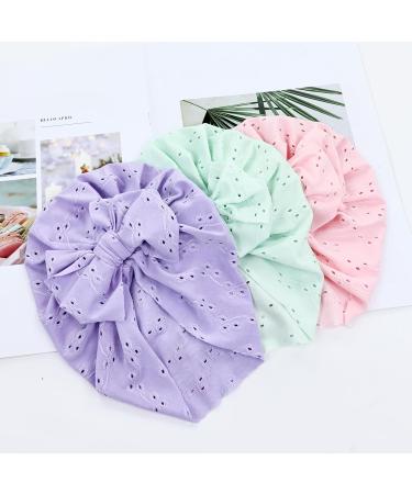 Cinaci 6-Piece Cute Baby Turban Hats with Bow for Girls - Soft Stretchy Nursery Caps for Newborns and Toddlers - Buy Online on GoSupps.com