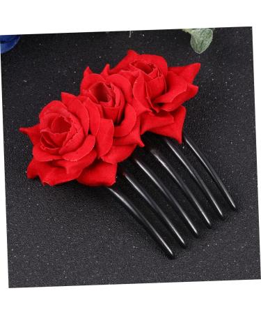Amosfun 1pc Red Rose Hair Comb Bridal Headpieces for Wedding Flower Hair Clips for Wedding Hair Comb Bridal Hair Comb Hair Side Comb Wedding Rose Flower Hair Comb Bride Rose Color Headgear - Buy Online on GoSupps.com