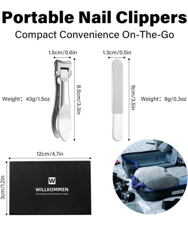 Nail Clipper Nail Cutter for Thick Toenails - Extra Wide Jaw Opening Nail Clippers Large Toenail Fingernail Nail Clippers with File and Gift Box for Men Women Seniors (Silver) - Buy Online on GoSupps.com