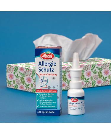 Abbey Allergy Protection Nasal Gel Spray - Relief for Hay Fever Dust Mite & Animal Hair Allergies - 120 Sprays 20ml - 1 Pack | Ships Internationally - Buy Online on GoSupps.com