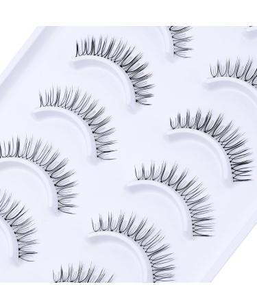 Natural False Eyelashes - 10 Pairs of Soft & Short Eyelash Strips (8-11mm) | A43 Transparent Band Fake Lashes for a Natural Look - Buy Online on GoSupps.com