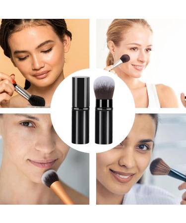Anulely Retractable Makeup Brush - Multipurpose Telescopic Cosmetics Brushes | Portable Powder Brushes Soft Face Makeup Brush for Sunscreen Bronzing Powder Black - Buy Online on GoSupps.com