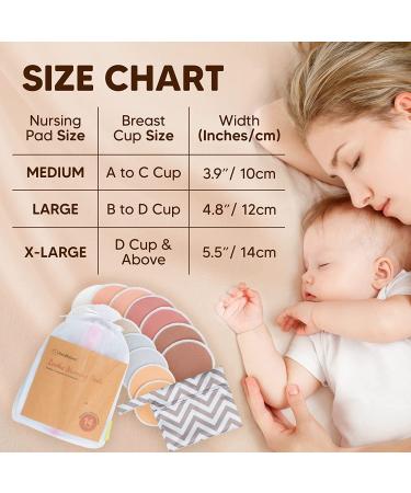 Organic Bamboo Breastfeeding Pads 14-Pack - Washable & Reusable Nursing Pads - Lovelle Large 4.8 - Buy Online on GoSupps.com