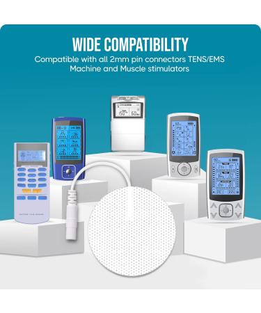 20 Pack 1.4'' Round Reusable TENS Unit Replacement Pads for AUVON TENS 7000 & HealthmateForever - Compatible with EMS Muscle Stimulator - Electrode Pads for Pain Relief - Buy Online on GoSupps.com