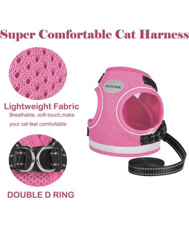 Adjustable Reflective Cat Harness and Leash Set - Escape Proof Kitten Puppy Vest for Walking - Breathable Safety Jacket XS - Pink - Buy Online on GoSupps.com