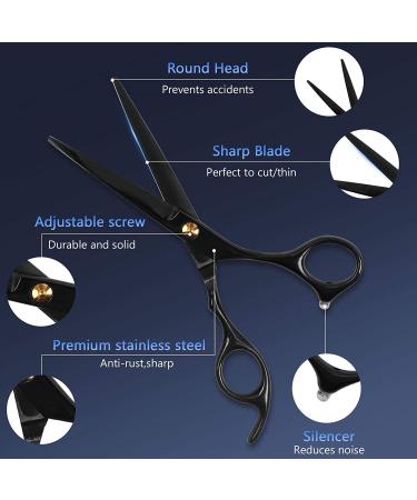 DigHealth Hair Cutting Scissors Set - 12 Pcs Professional Hairdressing Shears Kit with Thinning/Texturing Scissors, Cape, Comb, and Clips - Barber Haircut Scissor Kit for Men Women Kids - Buy Online on GoSupps.com