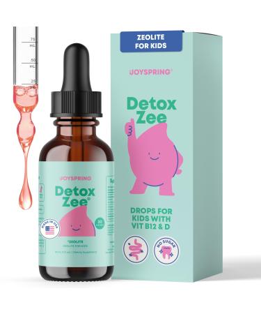 JoySpring DetoxZee Zeolite Drops for Kids Clinoptilolite Mineral Supplement with Vitamin D3 & Cyanocobalamin B12 Liquid Vitamins for Kids Mild Berry Flavor Crafted in USA 30 Servings 1 Fl Oz (Pack of 1)