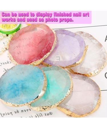 Harz Nail Art Palette - Professional Gold Edge Mixing Dish for Nail DIY Foundation & Lipstick Colors (Pink) | International Shipping Available - Buy Online on GoSupps.com