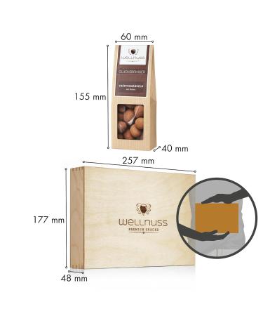 Wellnuss Ladiesnight Gift Set | Premium 4 Nut & Chocolate Snacks in Birch Wood Box | Perfect Gift for Women Girlfriend Mother Sister - Buy Online on GoSupps.com