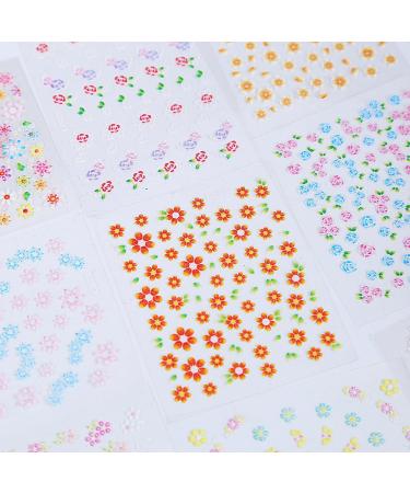 WOKOTO 50Pcs Self-adhesive 3D Nail Stickers - Floral Nail Decals for Women, Girls, Kids - Includes Tweezers - Buy Online on GoSupps.com