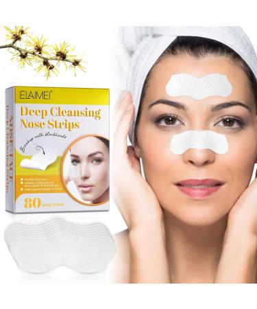 Nose Strips 80 Packs Blackhead Remover Pore Strips Blackhead Pore Strip Deep Cleansing Nose Strips for Clearer Skin White - Buy Online on GoSupps.com