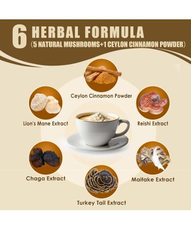 Mushroom Coconut Creamer with Instant Decaf Coffee 14 Mushrooms Ceylon Cinnamon Powder for Energy Foucs Immunity - Buy Online on GoSupps.com