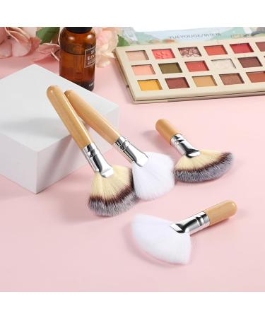 4-Piece Facial Fan Brush Set | Soft Synthetic Makeup Brushes for Blush Highlighting & Eyeshadow | Portable Cosmetic Tools with Wooden Handles - International Shipping Available - Buy Online on GoSupps.com
