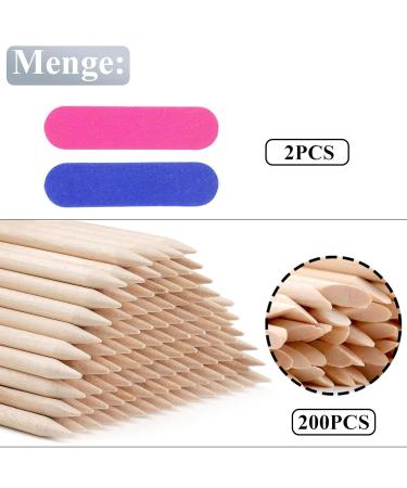 Luckaide Rosewood Manicure Sticks - 202 Double-Sided Wooden Sticks & 2 Nail Files for Perfect Nail Care & Pedicure - Buy Online on GoSupps.com