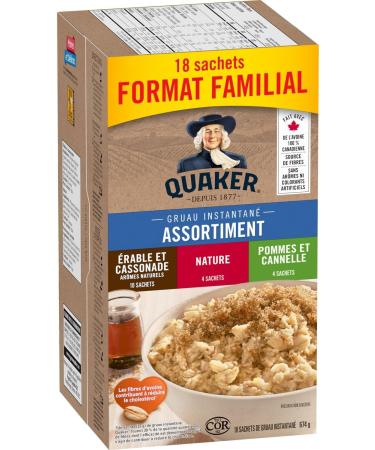 Quaker Instant Oatmeal Variety Pack 18 Packets 674g 3 Flavour Variety 504 g (Pack of 1) - Buy Online on GoSupps.com