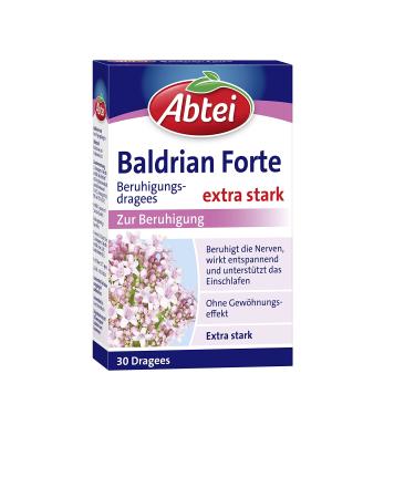 Abbey of the valerian forte - vegetable from the valerian root - to calm down and for sleep disorders - without getting used to the effect - laboratory test - 30 dragees anxiety 30 pieces (1 Pack)