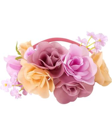Floral Headband Pretty Party Accessory For Bridal Shower Bridesmaid or Festival Wearable Pink Great for Adults or Kids Girls - Buy Online on GoSupps.com