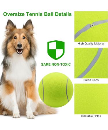 HXMJIED 9.5 Oversize Tennis Ball for Children Adult Fun Tennis Ball Pet Dog Large Chew Toy Big Rubber Inflatable Launcher Tennis Ball for Dogs Giant Tennis Ball Dog Toy - Buy Online on GoSupps.com