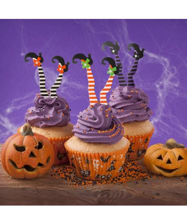 Witch Leg Cupcake Toppers - 48 Pieces for Halloween Theme Party Favors - Buy Online on GoSupps.com