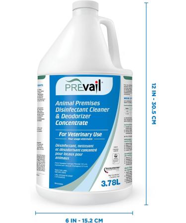 Prevail One-Step Disinfectant Cleaner & Deodorizer Concentrate for Veterinary Use Animal Shelters Pet Foster Homes Kennels Litter Boxes 3.78 Litre/1 Gallon - Buy Online on GoSupps.com