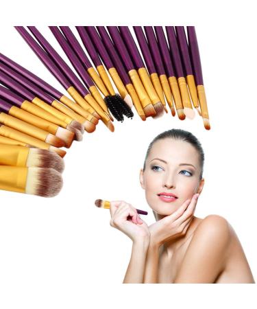 20-Piece Purple & Gold Makeup Brush Set - Eyeshadow Eyebrow Foundation & Eyeliner Brushes - Premium Cosmetic Tools for Flawless Beauty - Buy Online on GoSupps.com
