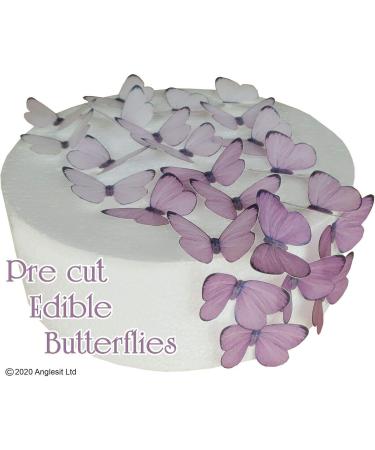Buy Pre-Cut Gradient Lavender Butterflies Edible Rice Paper Cupcake Toppers | Wedding Birthday & Baby Shower Decorations - Buy Online on GoSupps.com