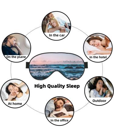 Ocean Waves Print Double-Sided Eye Mask | Soft Light Blocking for Better Sleep Quality - International Shipping - Buy Online on GoSupps.com