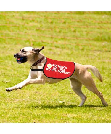 Nervous Dog Jacket Vest Service Dog Working Dog No Touch No Talk No Eye Contact Slogan Warning Vest (EYE CONTACT M) - Buy Online on GoSupps.com