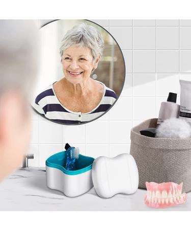 Scotte Denture Case with Brush and Basket - Retainer & Denture Container for Travel - Green - Buy Online on GoSupps.com