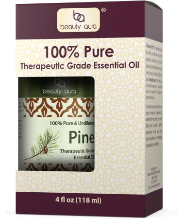 Beauty Aura Pine Essential Oil - 4 Oz Bottle - 100% Pure Undiluted Therapeutic Grade Oil - Ideal for Aromatherapy - Buy Online on GoSupps.com