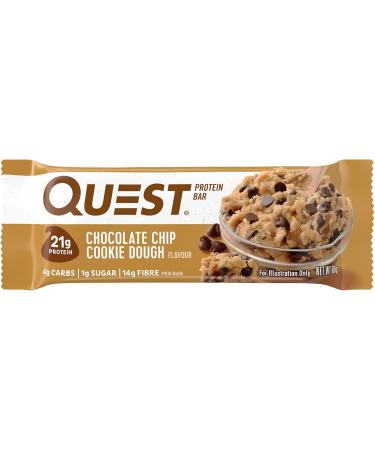 Buy Quest Protein Bar Chocolate Chip Cookie Dough - 2.12 oz | Low Sugar High Protein Snack for Healthy Living - Buy Online on GoSupps.com