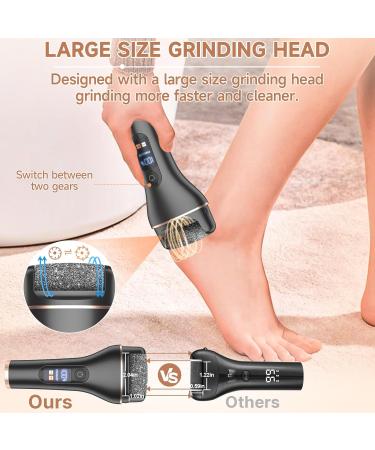 Rechargeable Electric Callus Remover - Waterproof Pedi Foot Care Tool for Hard Cracked Skin - Portable Electronic Foot File Kit (Black - Buy Online on GoSupps.com