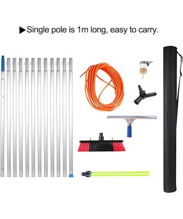 photovoltaic cleaner window cleaning pole Window Squeegee Adjustable Telescopic Window Cleaner Water Fed Replaceable Window Scrubber Accessories Fit for Indoor/Outdoor Window Cleaning-30cm B 30cm Brush 5m Pole - Buy Online on GoSupps.com