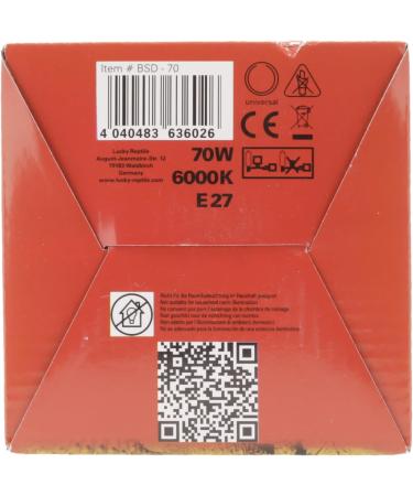 Buy Lucky Reptile Bright Sun UV Desert 70W Metal Halide Lamp for E27 Sockets - Optimal UV Lighting for Reptiles - International Shipping Available - Buy Online on GoSupps.com