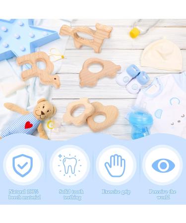 Shop Baby Wooden Pouring Ring Toys - 9 Natural Wood Teething Rings for Babies | Safe DIY Handmade Baby Toys - Buy Online on GoSupps.com