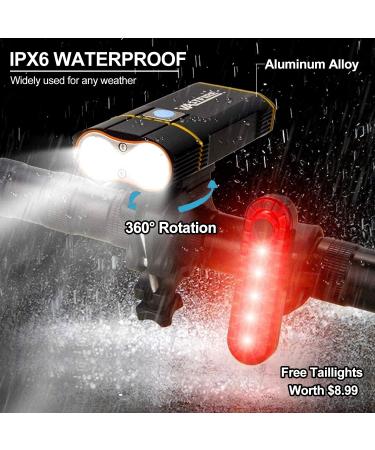 1000 Lumens Mountain Bike Lights Set | USB-C Rechargeable LED Headlight | Waterproof Front & Back Cycling Lights for Night Riding | Aluminum Construction - Buy Online on GoSupps.com