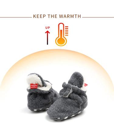 TMEOG Baby Booties Slippers - Dark Grey Furry Infant Boots for Boys Girls 0-6 Months - Buy Online on GoSupps.com