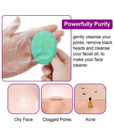 Soft Silicone Facial Cleansing Brush for Gentle Exfoliation and Deep Pore Cleansing - Blue Green - Buy Online on GoSupps.com